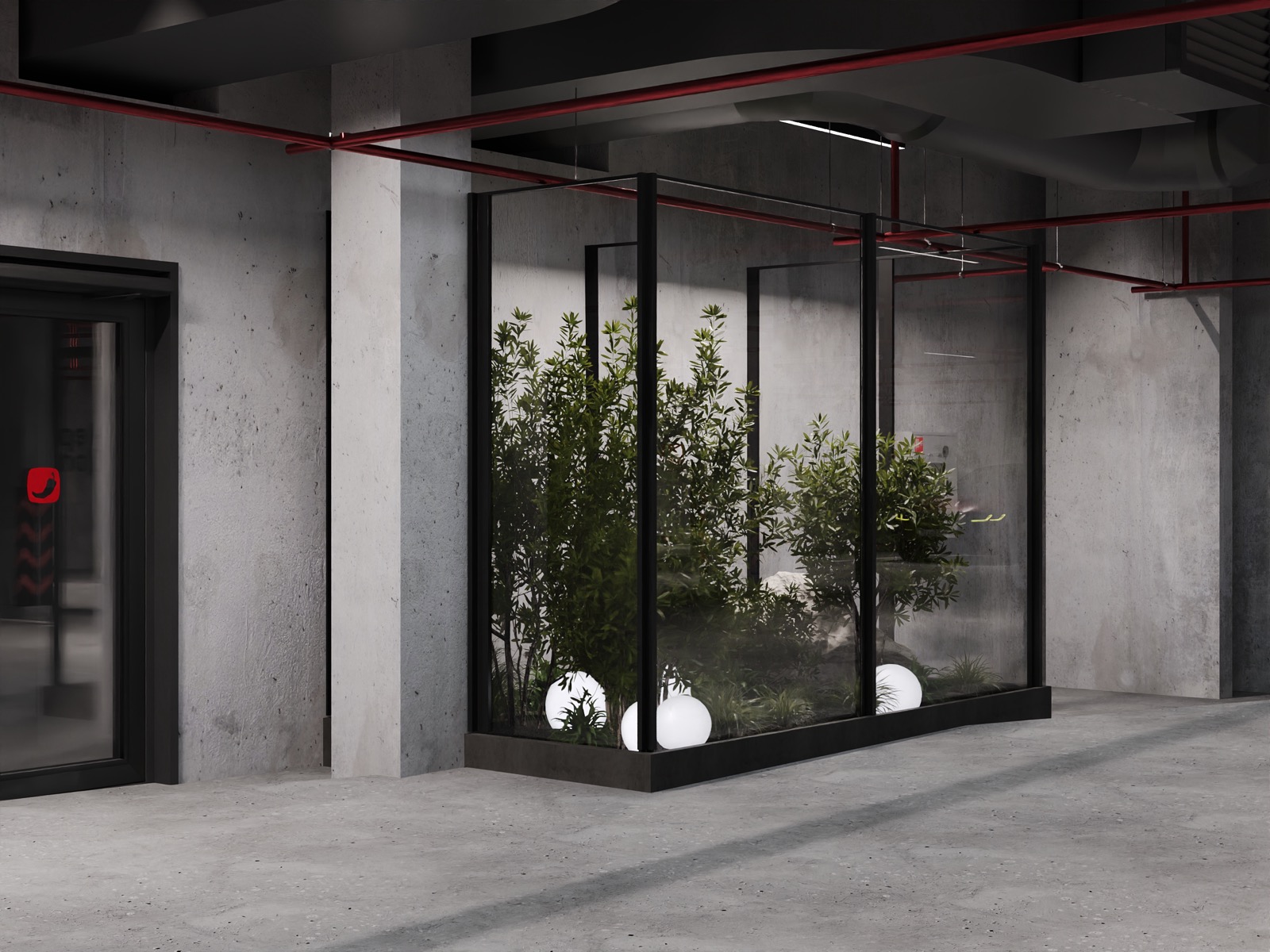 Зимний сад в паркинге ЖК CHILI